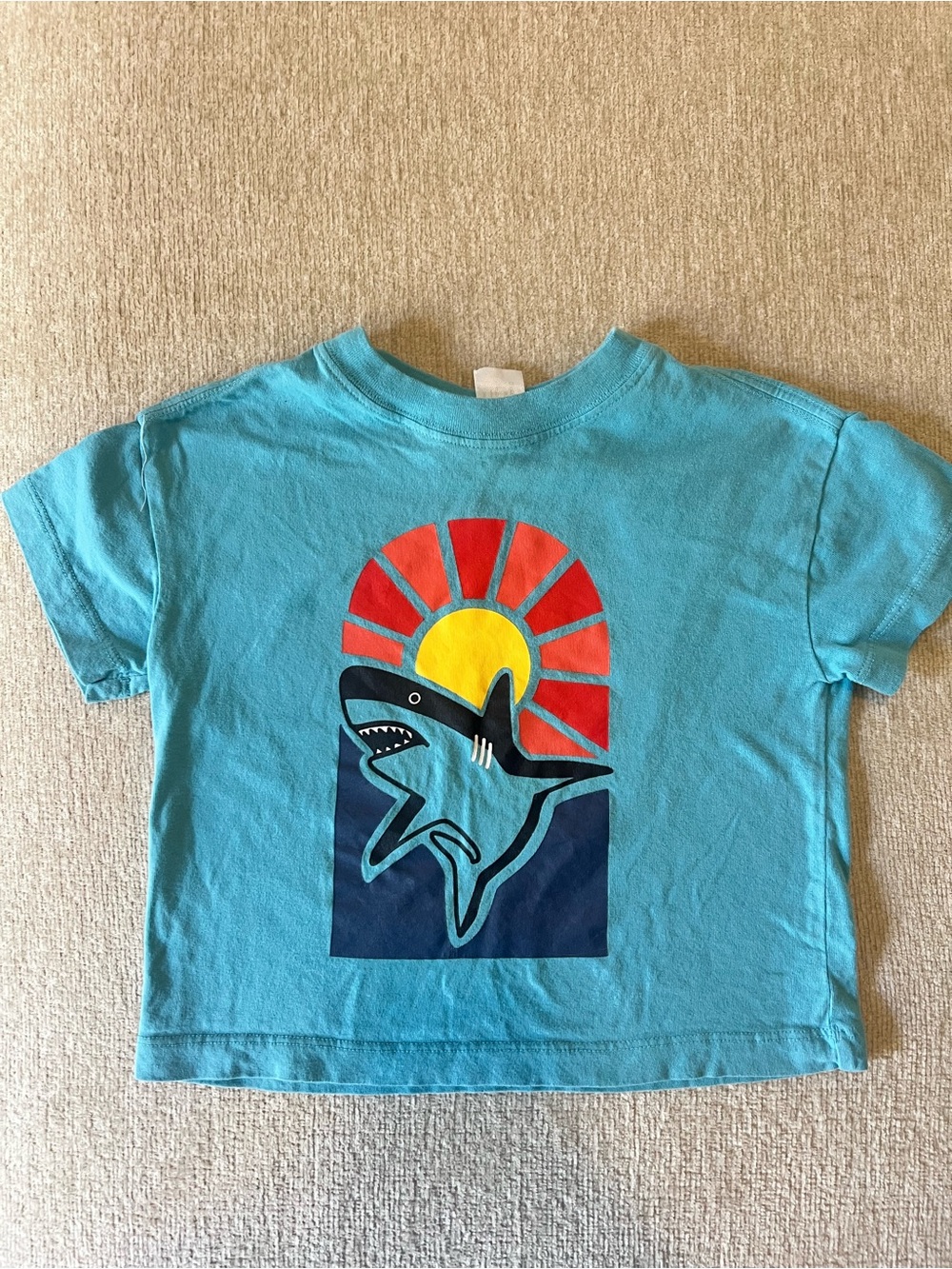Hanna Andersson Turquoise Shark Sunset Tee